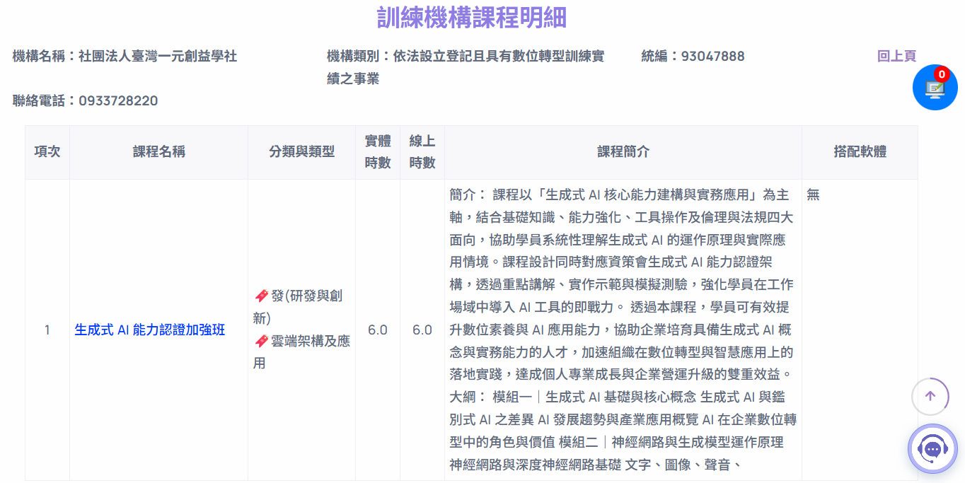 生成式 AI 能力認證加強班