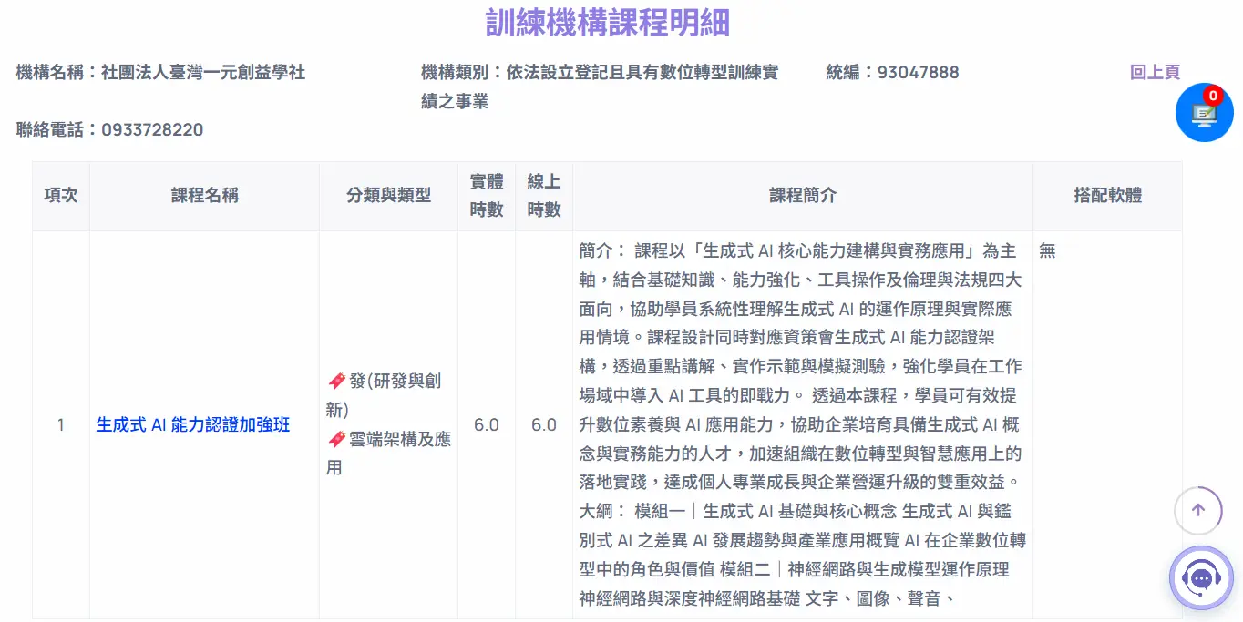 生成式 AI 能力認證加強班